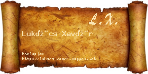 Lukács Xavér névjegykártya